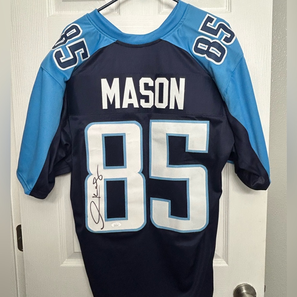 Derrick Mason Signed/Authenticated Tennessee Titans Jersey (JSA COA) 2xPro Bowl